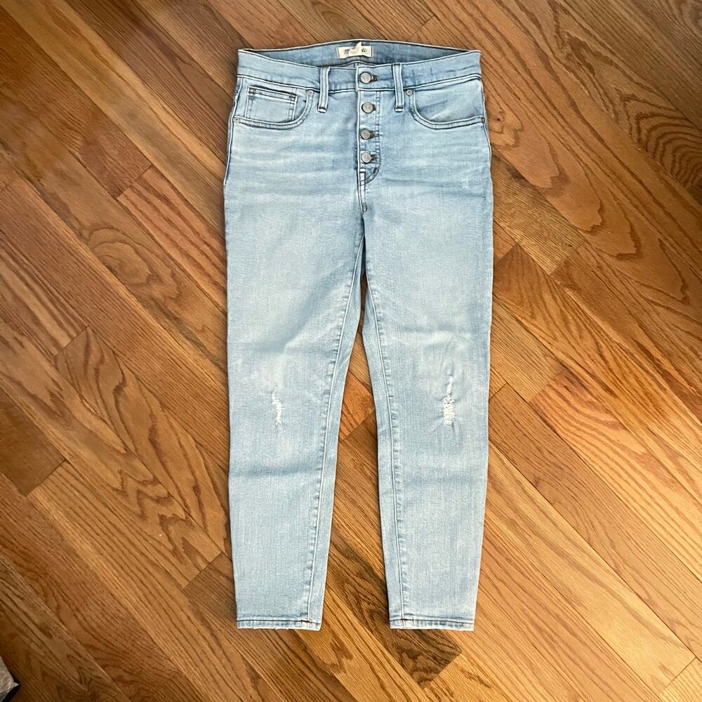Madewell Jeans Womens 29 Blue 9" High Rise Skinny Asbury Wash Stretch Pant K7511
